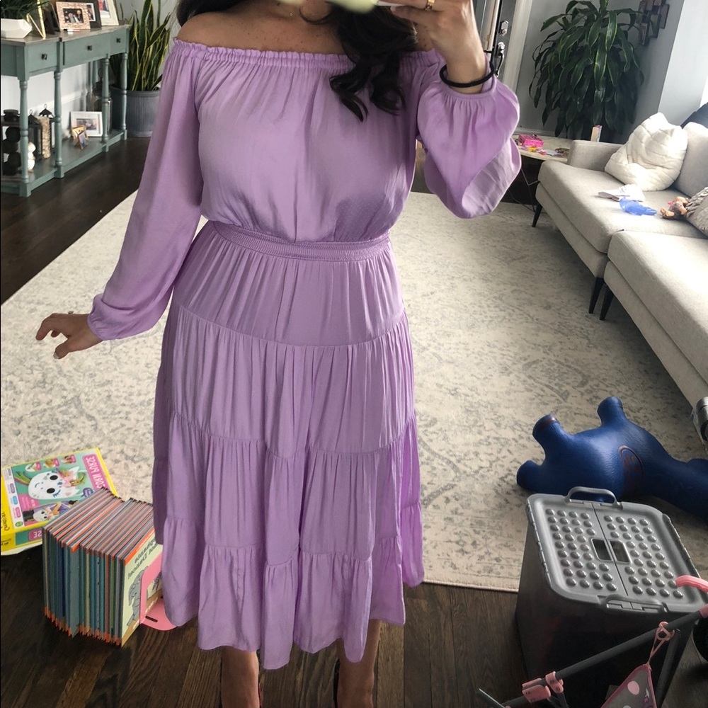 Lilly Pulitzer lavender off the shoulder dress